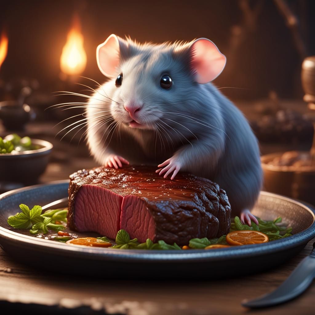 Steak Hamster in Detailed Fantasy Concept Art