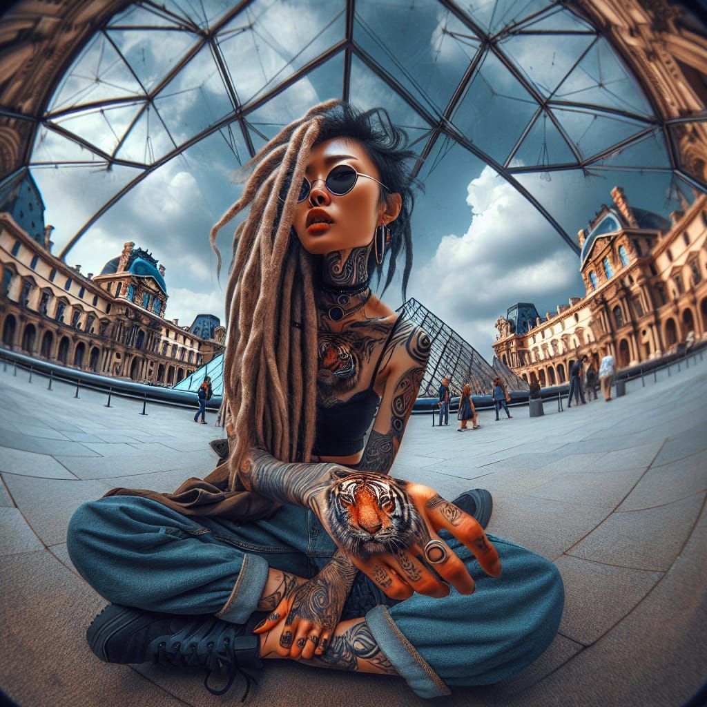 Hyperrealistic Portrait of a South Asian Girl in Front of th...