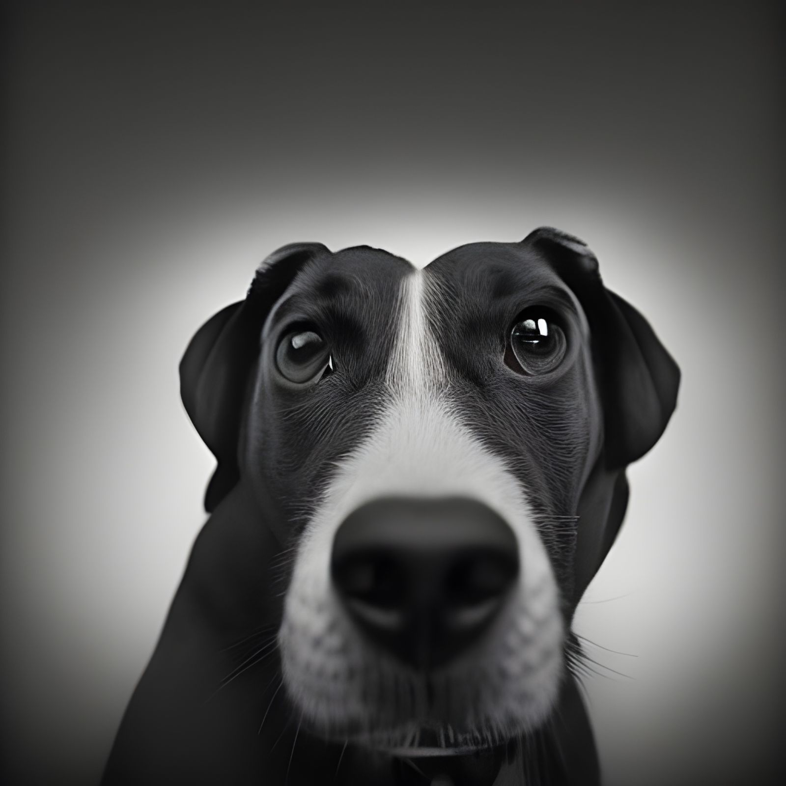 Close-Up Portrait of a Long-Faced Dog