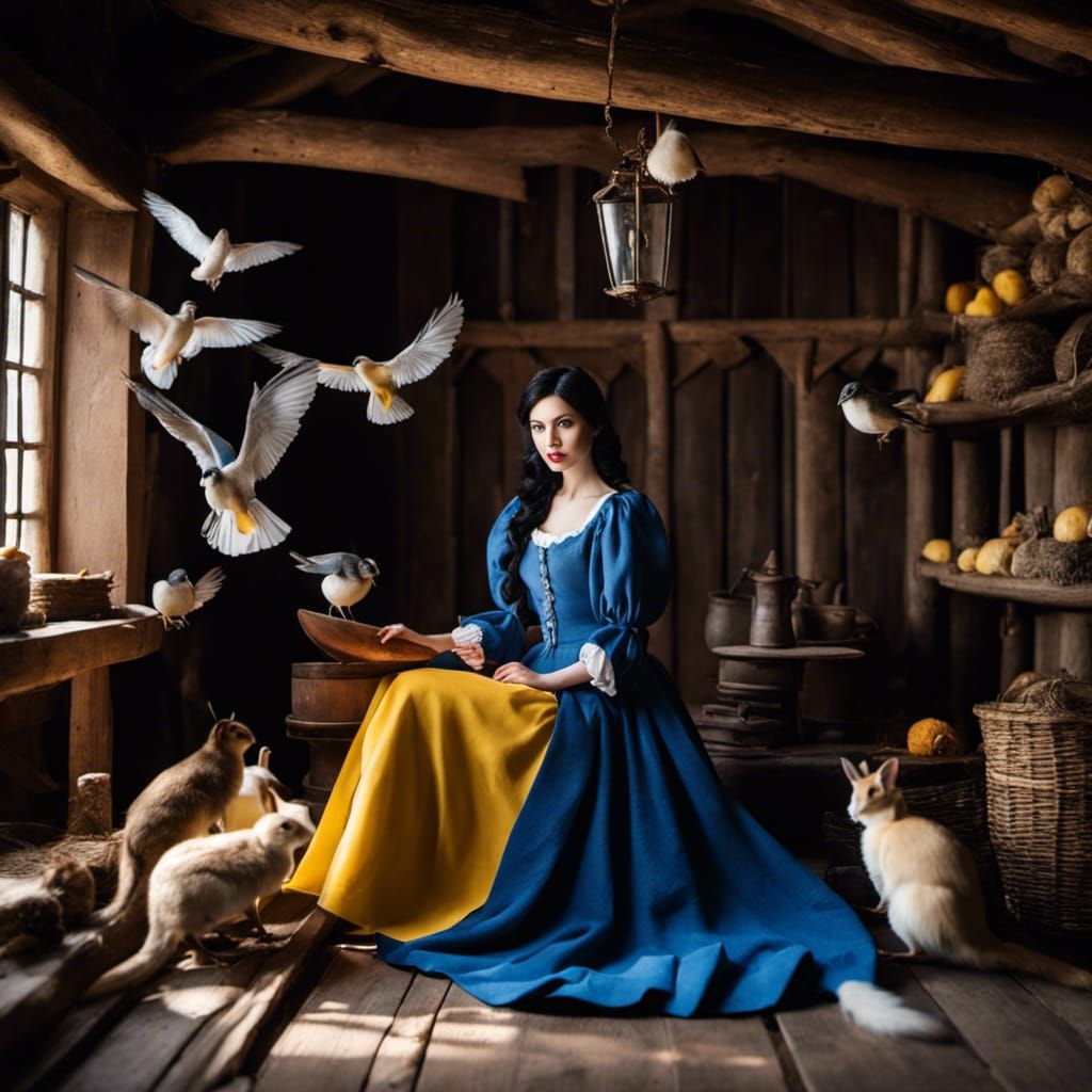 Snow White Cleans a Medieval Cottage