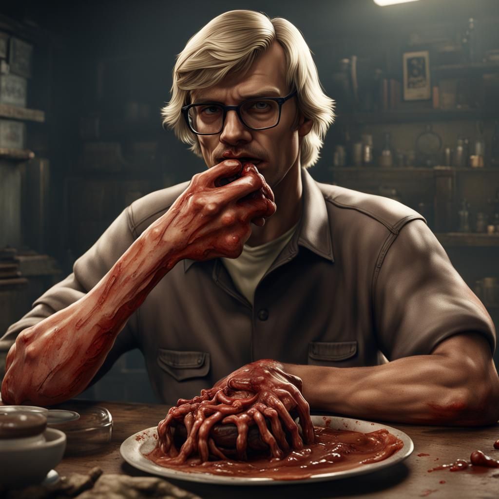 Disturbing Cannibalistic Scene in Detailed Matte Painting