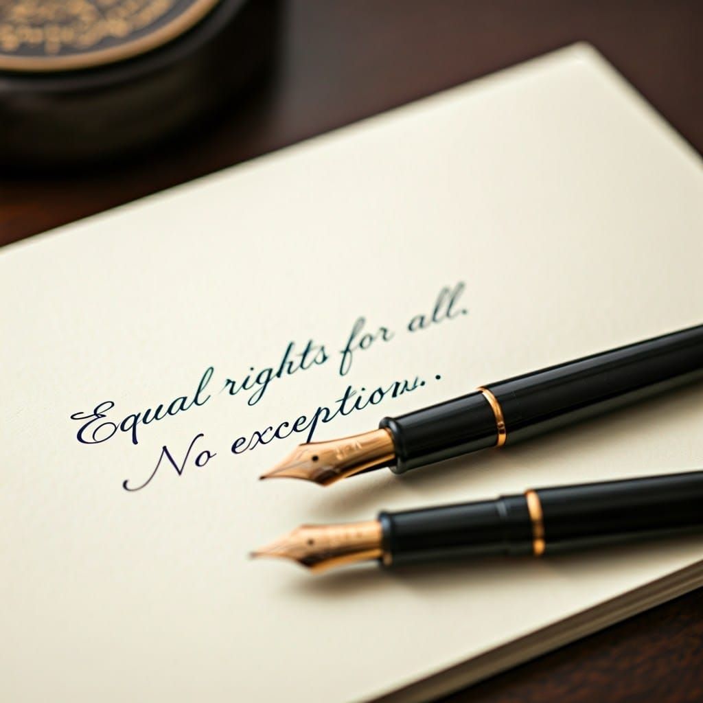 Elegant Calligraphy of Equal Rights Message