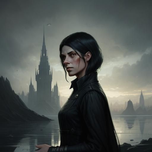 Sad Young Woman's Solitude in Sinister Style