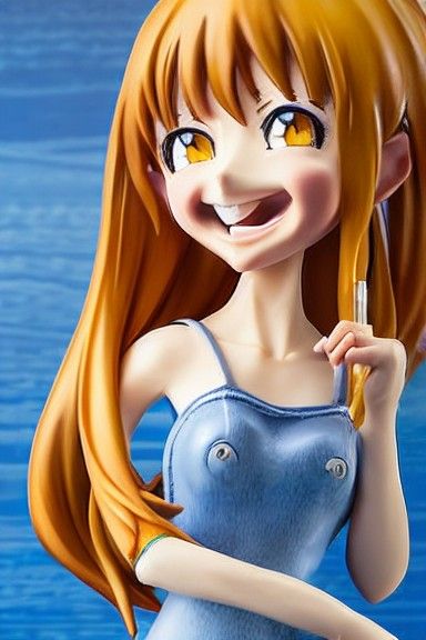 Anime Figurine Caricature in Oil Painting Style