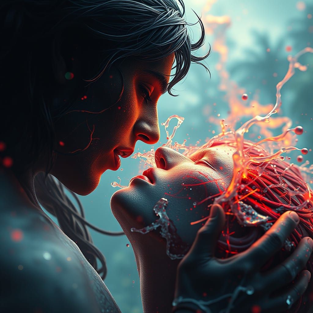 Eternal Love's Bittersweet Farewell in Vibrant Fantasy