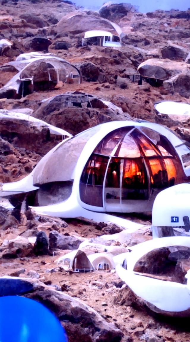 Futuristic Martian Colony: Life in Transparent Domes