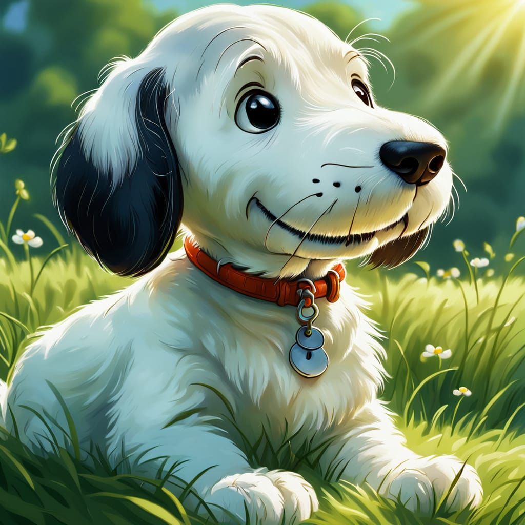 Snoopy Portrait in Whimsical Digital Painting Style