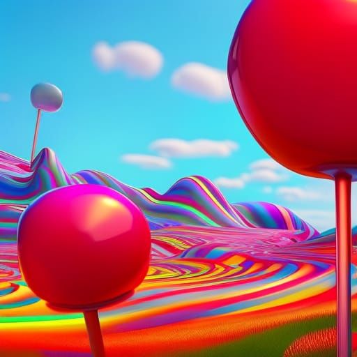 Colorful Lollipop in Whimsical Candy Art Style