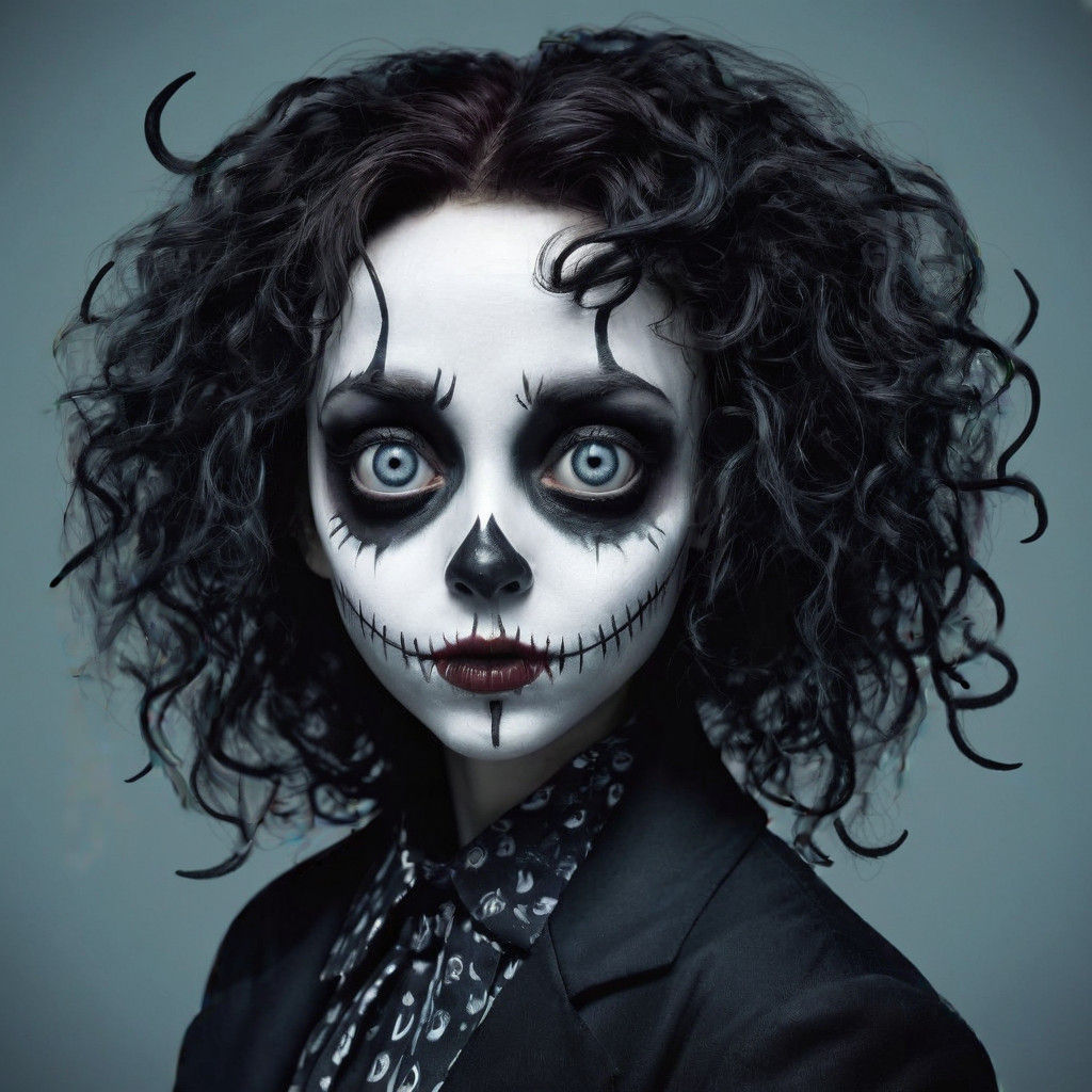 Ethereal Gothic Female in a Tim Burton Film