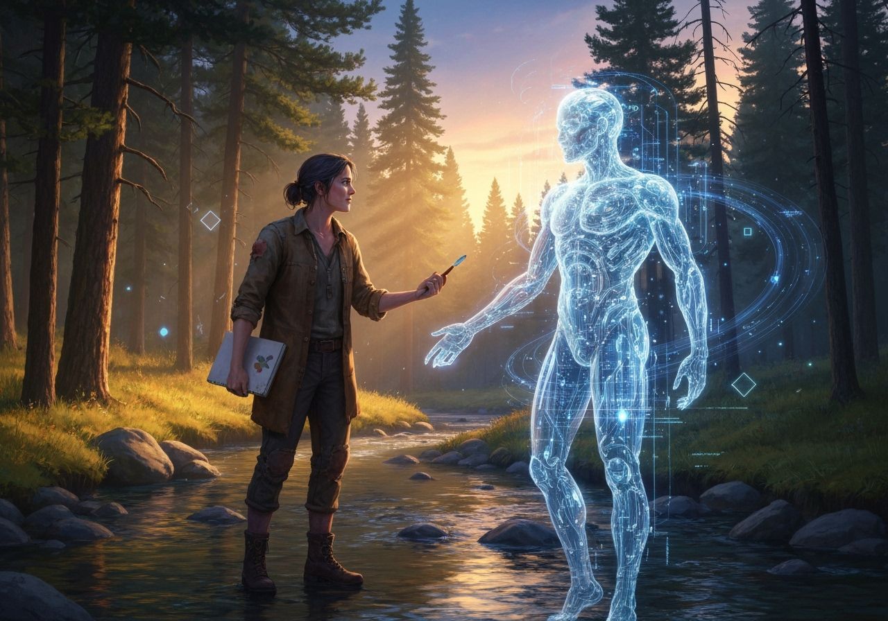 Digital Being Encounter in Montana Forest