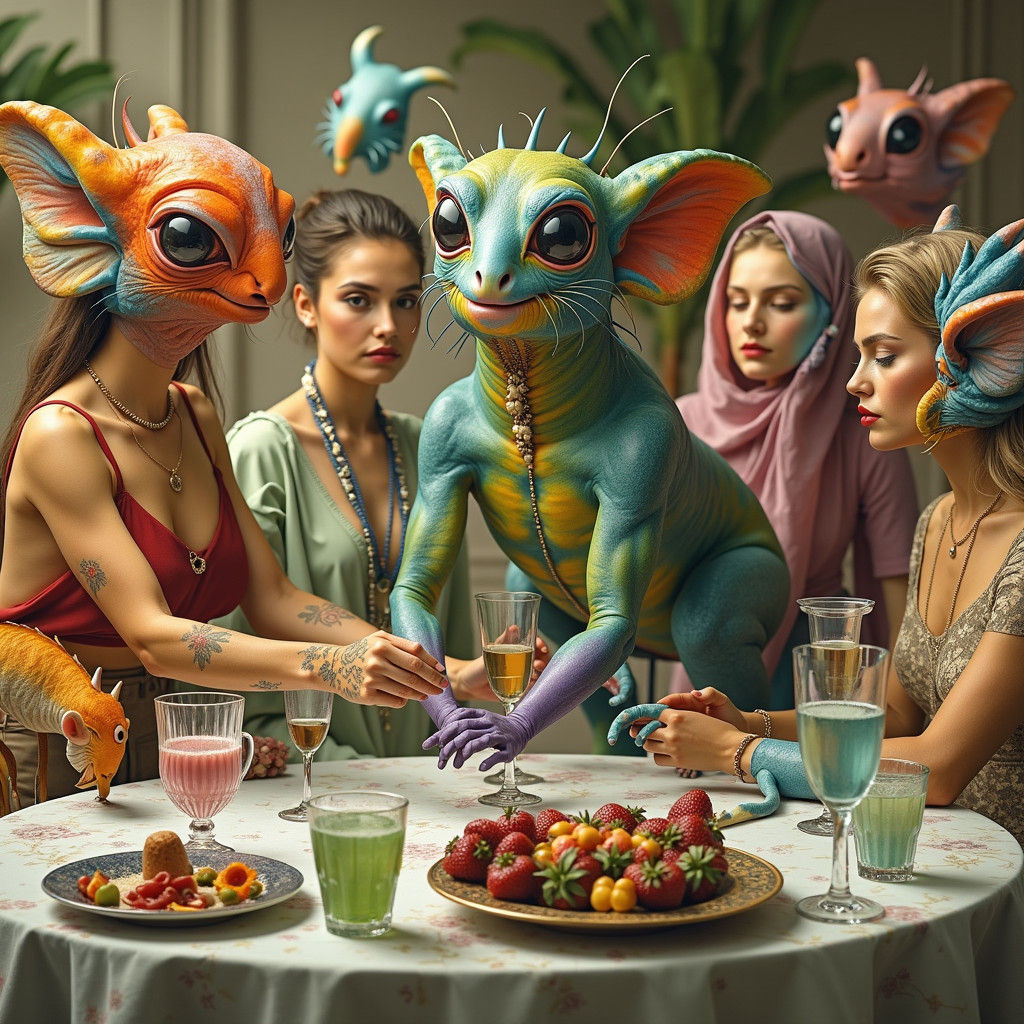 Surreal Gathering in Sumptuous Hotel Suite