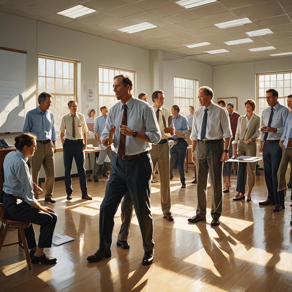 Corporate Team Building Art in Rembrandt Style