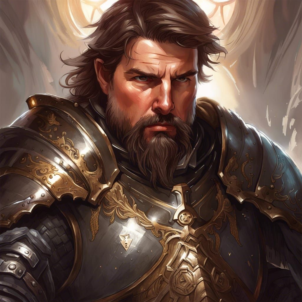 Armored Dwarf Warrior Portrait in Digital Art Style