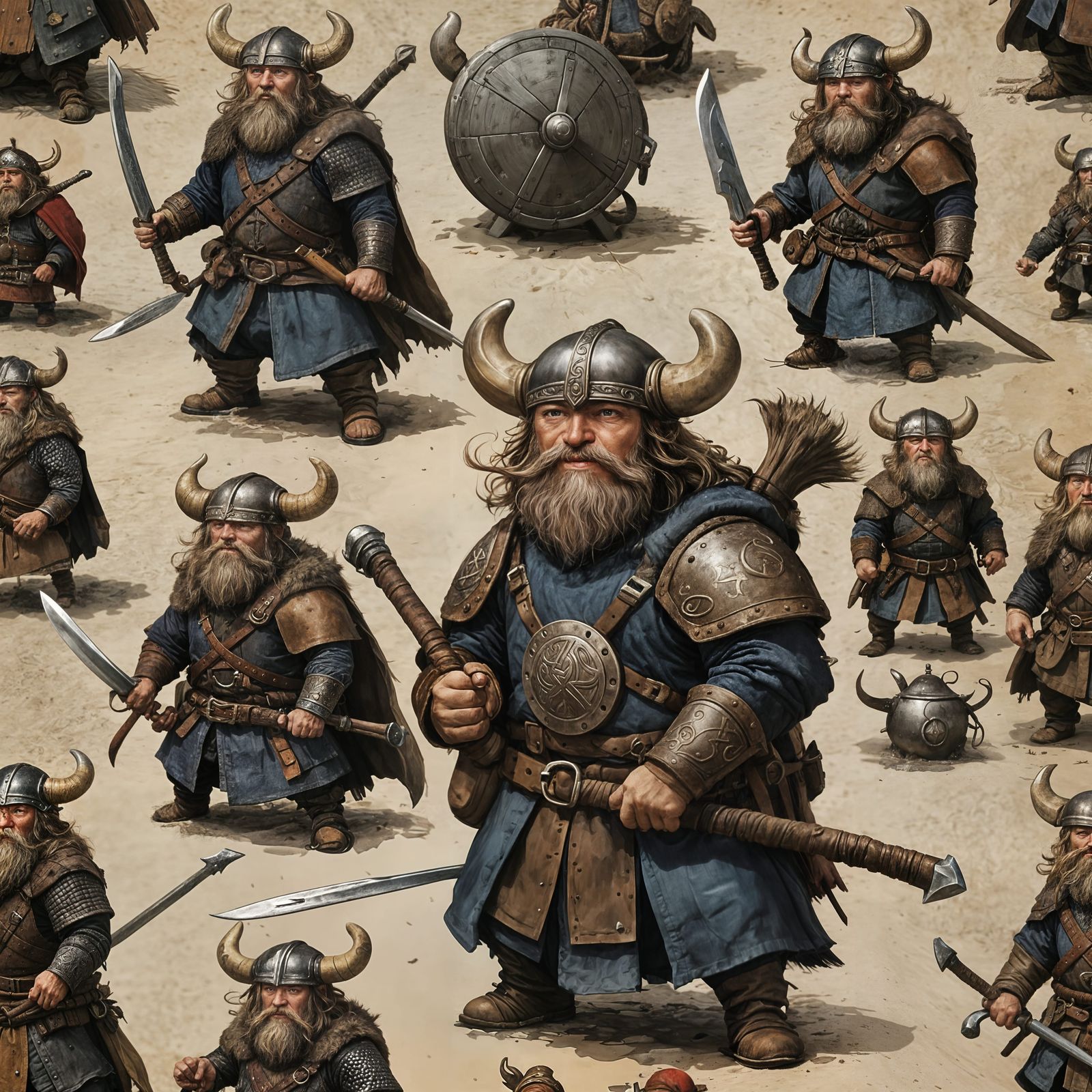 Viking Warrior Portrait: Digital Art