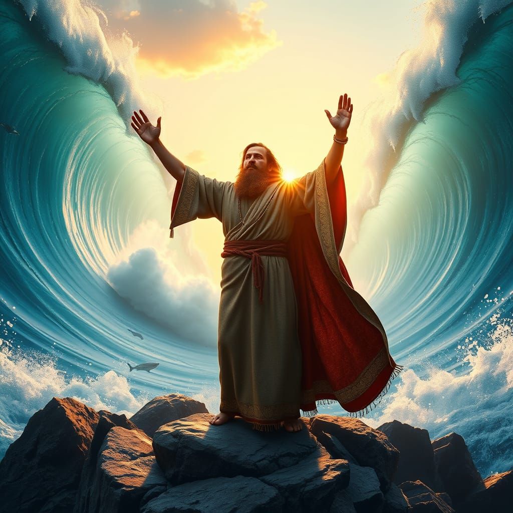 Moses Parting the Red Sea in Photorealistic 3D