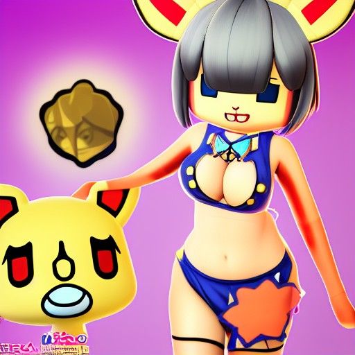 Anime Ankha in Lingerie: 8k Render