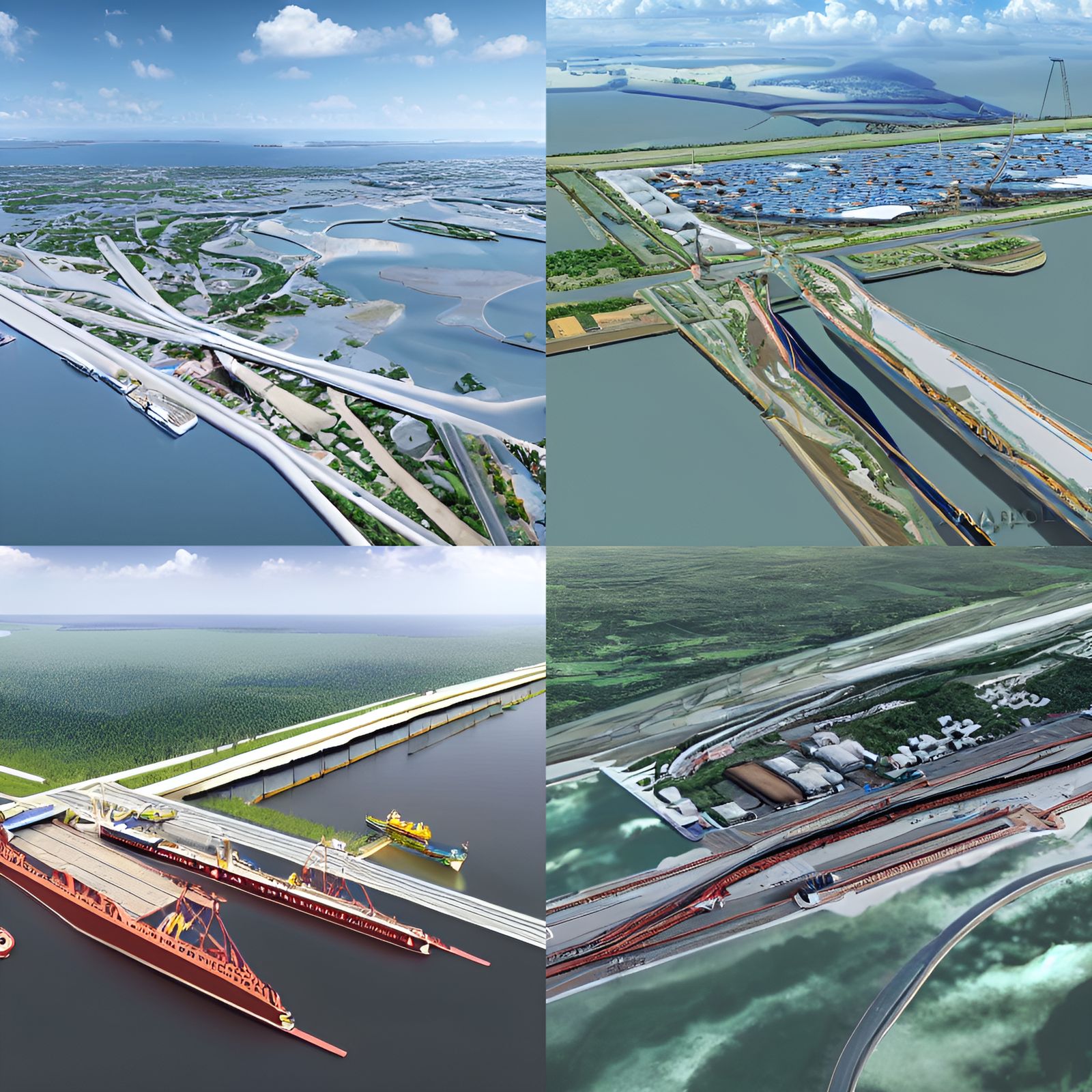 Hyperrealistic Port Design for Thailand Land Bridge