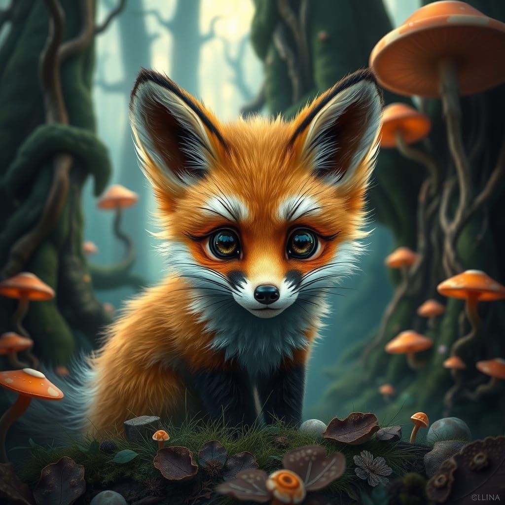 Mystical Fox in a Fantastical Forest