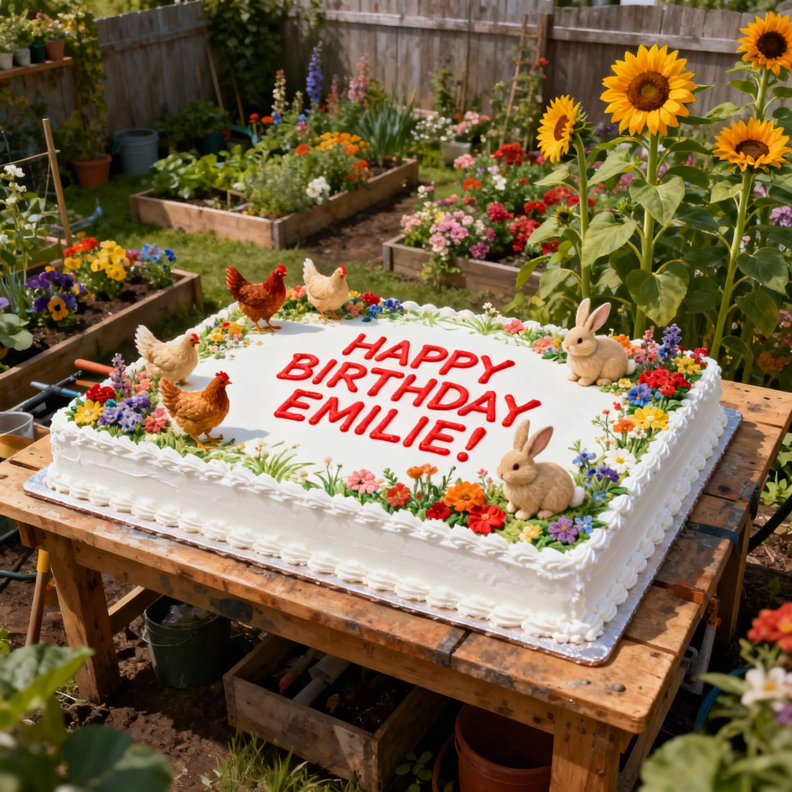 Birthday Cake Garden Scene Matte Painting