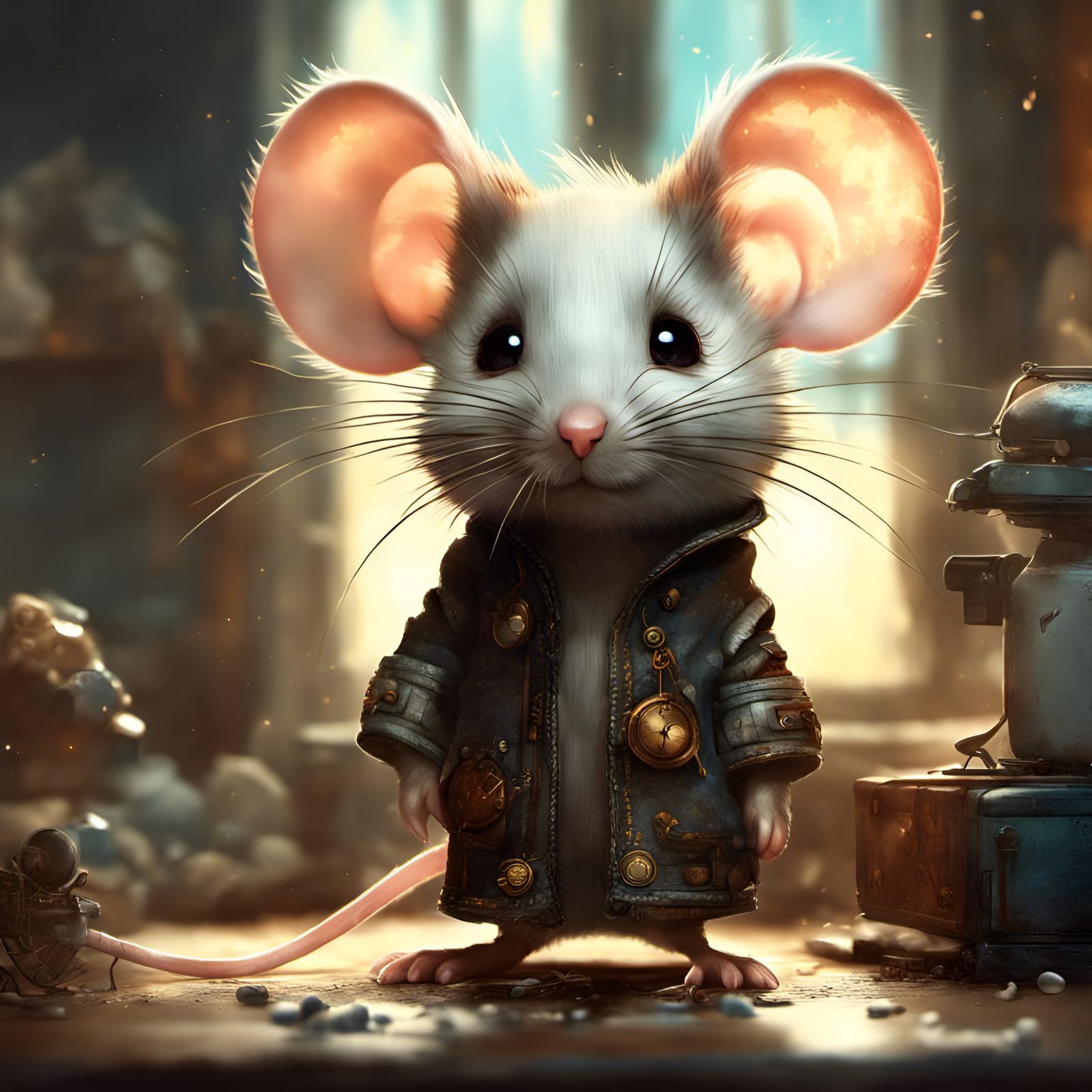 Adorable Chibi Mouse in Detailed 3D Rendering