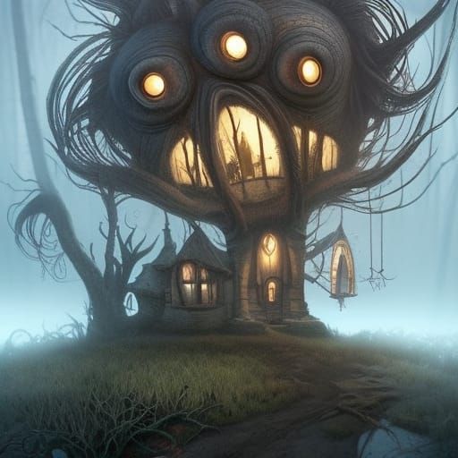 Cozy Fantasy Dwelling in Cinematic Lighting