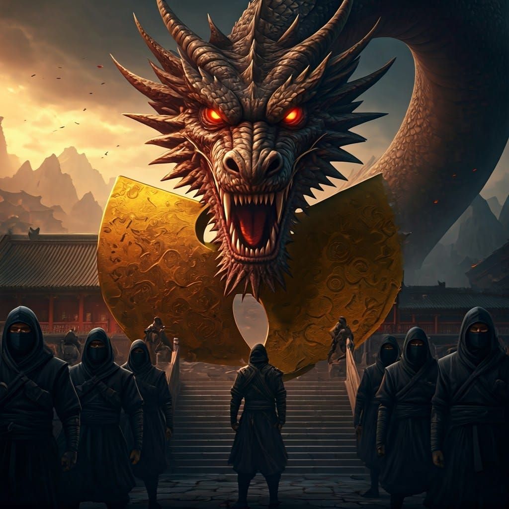 Dragon Bites Wu-Tang Logo in 3D Realism