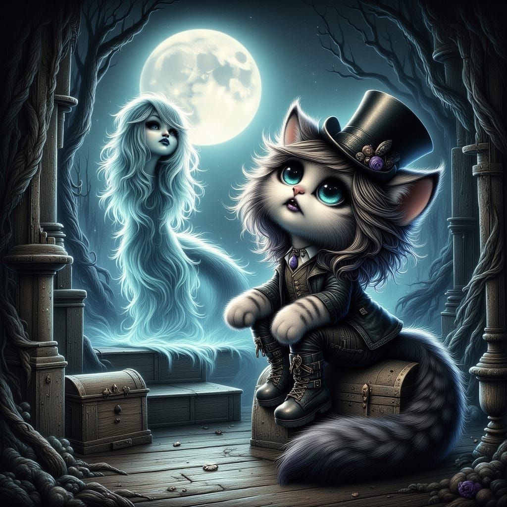 Terrified Tabby Cat Confronts Ethereal Ghost in Attic