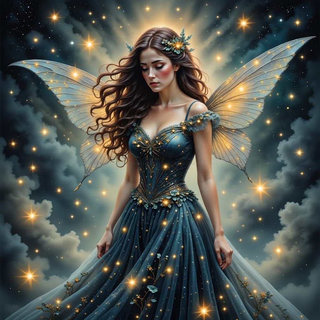 Enchanting Fantasy Fairy in Cosmic Whimsy
