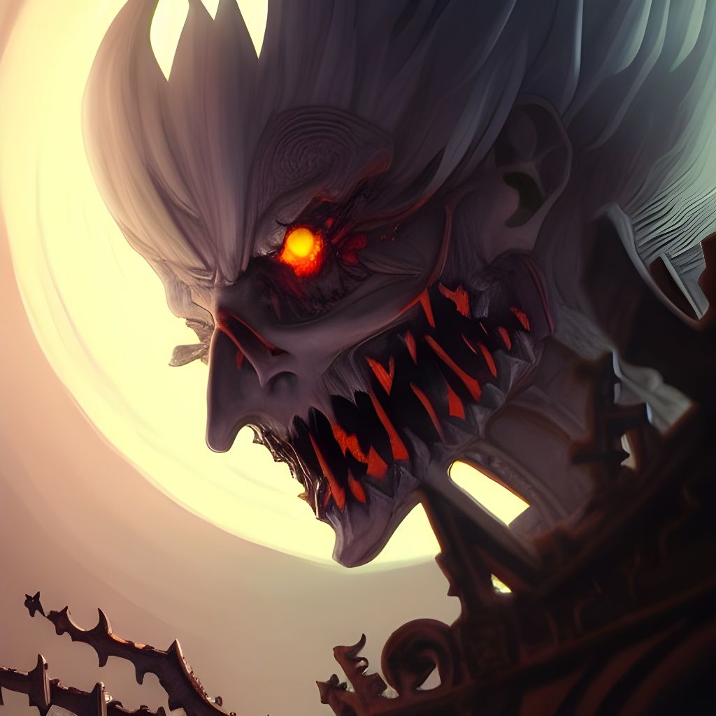 Sinister Jack-o'-Lantern King in Anime Style