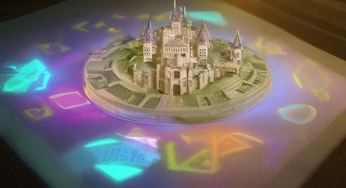 Holographic Castle Ruin with Dragons on Banknote