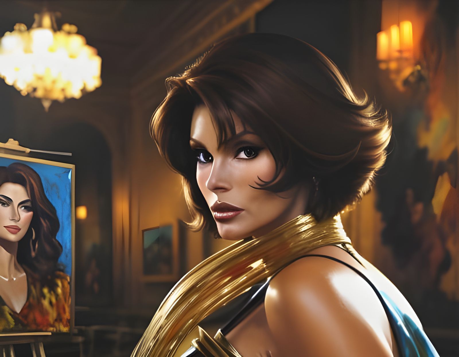 Raquel Welch: Abstract Expressionist Impasto Oil Portrait