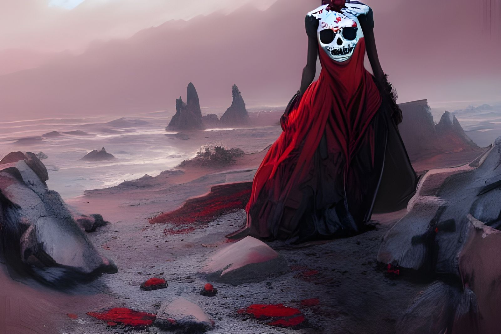 Day of the Dead Lady Portrait in Hyperdetailed Style