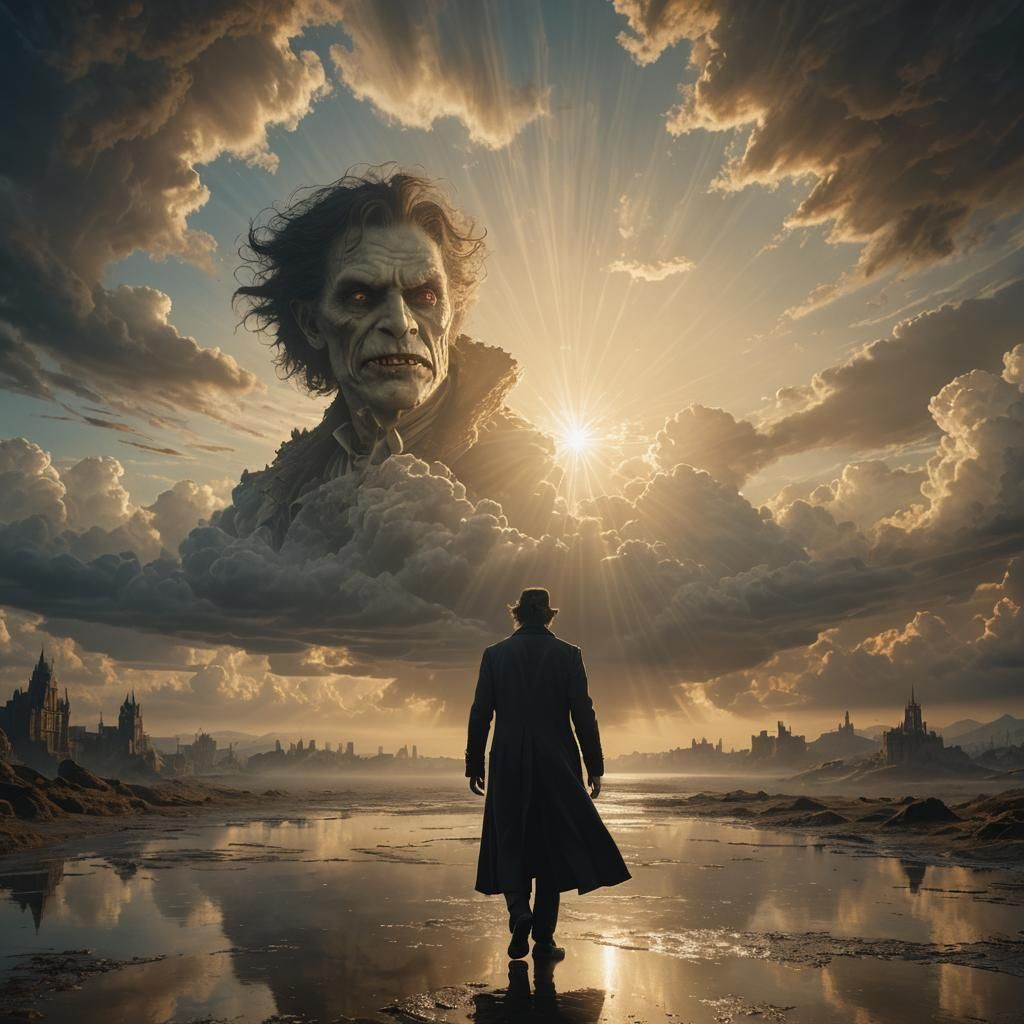 Dramatic Mr. Hyde in Heavenly Landscape