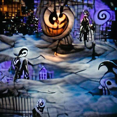 Gothic Halloween Town Scene
