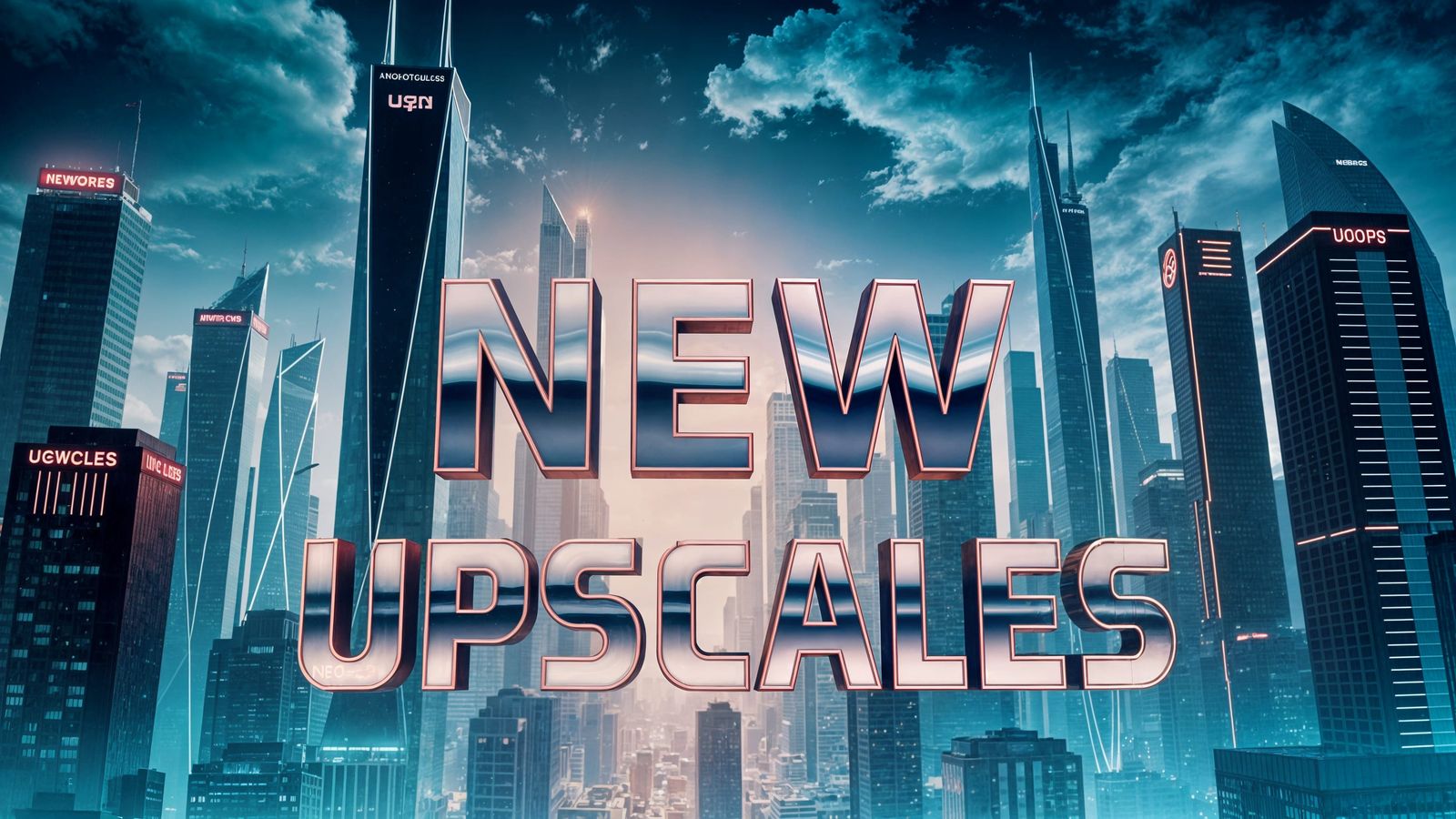 Stylized Image of 'NEW UPSCALES' Text