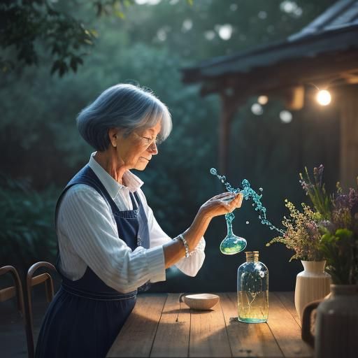 Woman Pouring Magic Liquid: Professional Photography