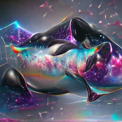 Nonbinary Space Orca in Astral Illustration