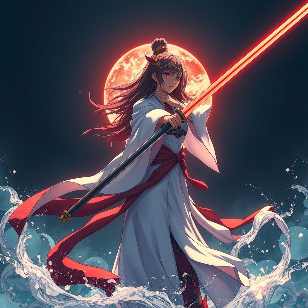 Japanese Warrior Princess in Elegant Armor