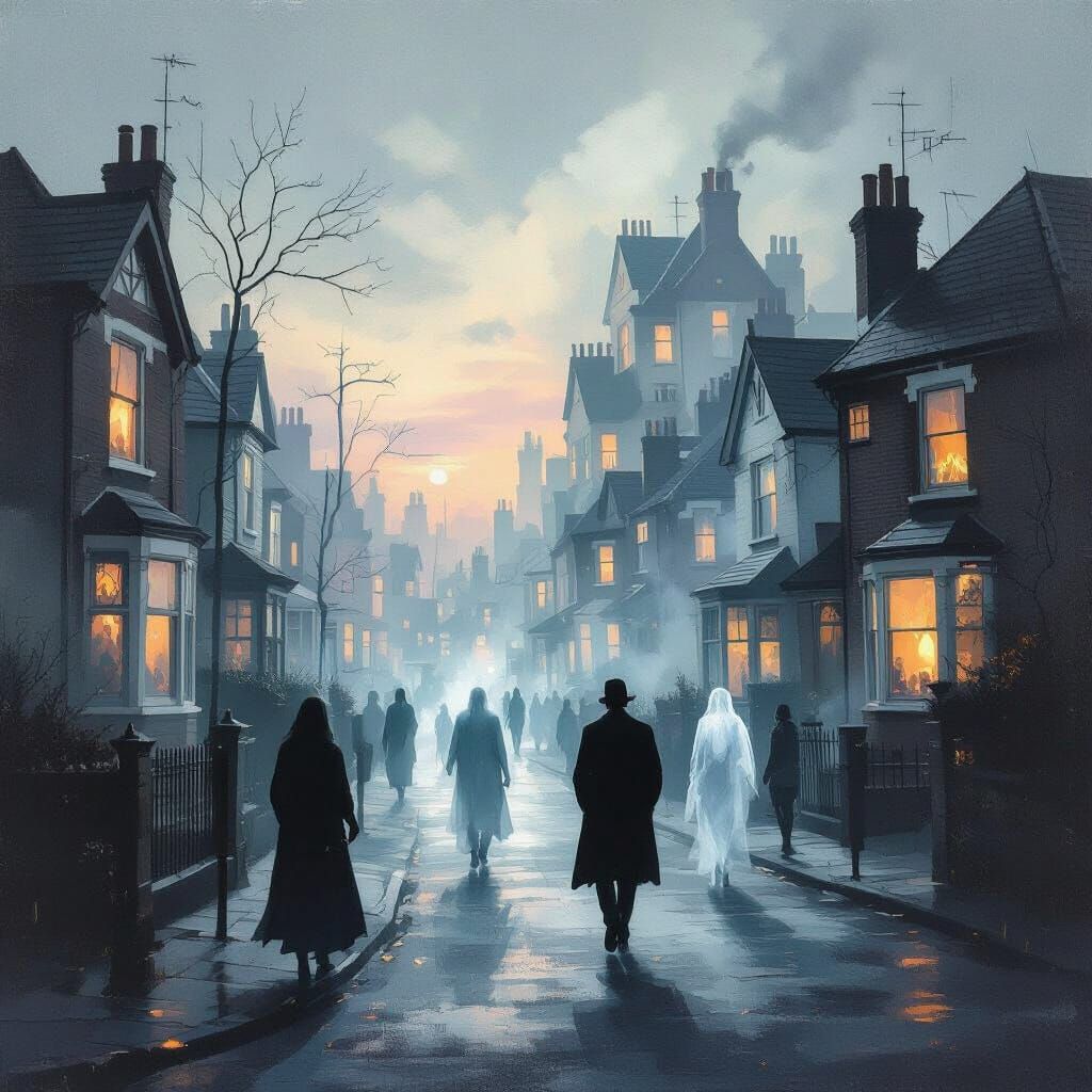 Surreal EastEnders Dreamscape in Impressionistic Style