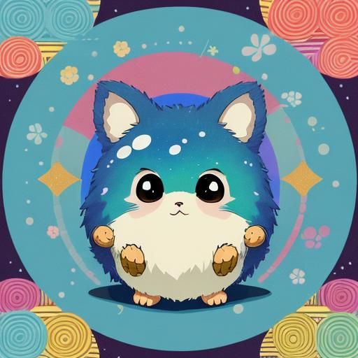 Cute Critter with Sparkling Eyes: Studio Ghibli Style