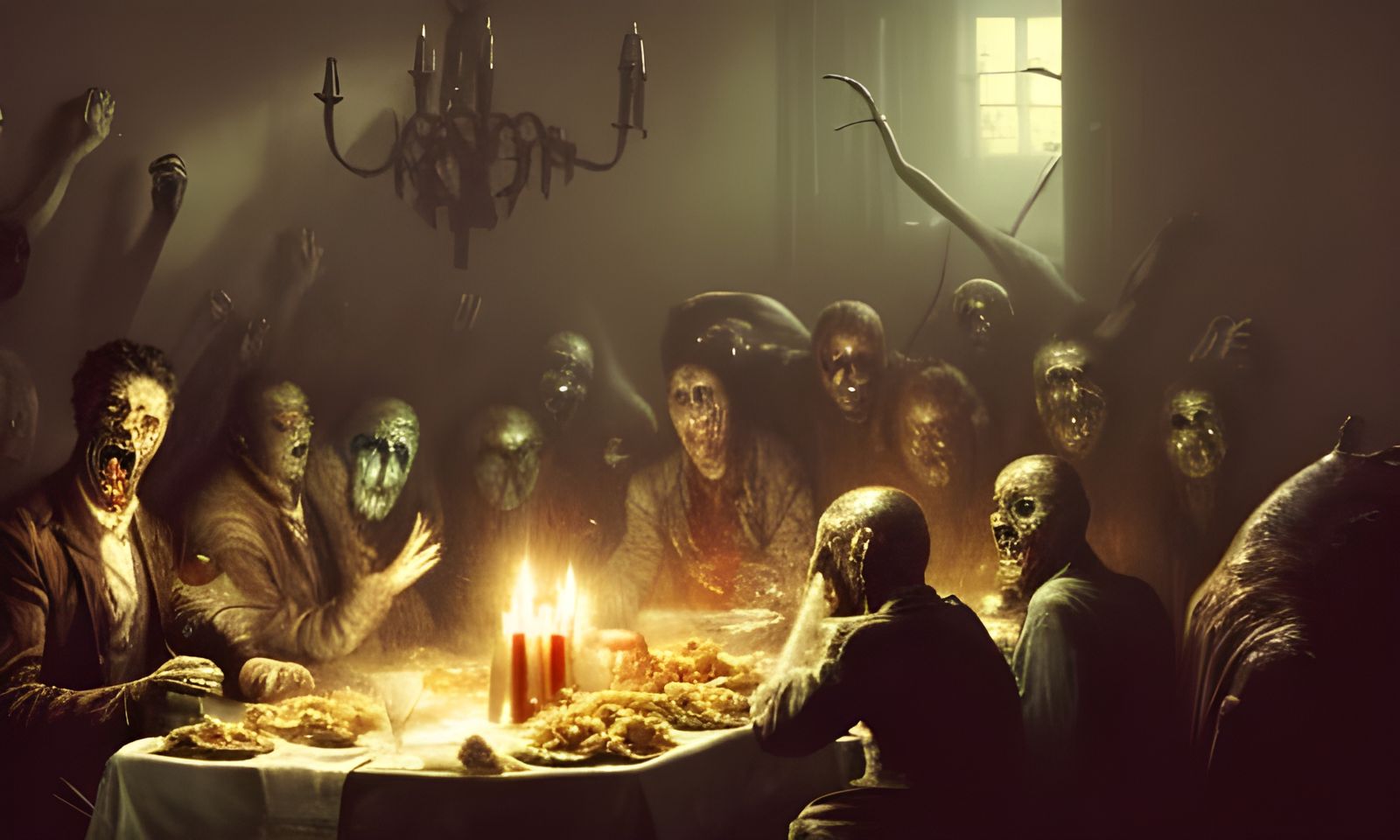 Zombies Celebrate Thanksgiving: Dark Fantasy Masterpiece