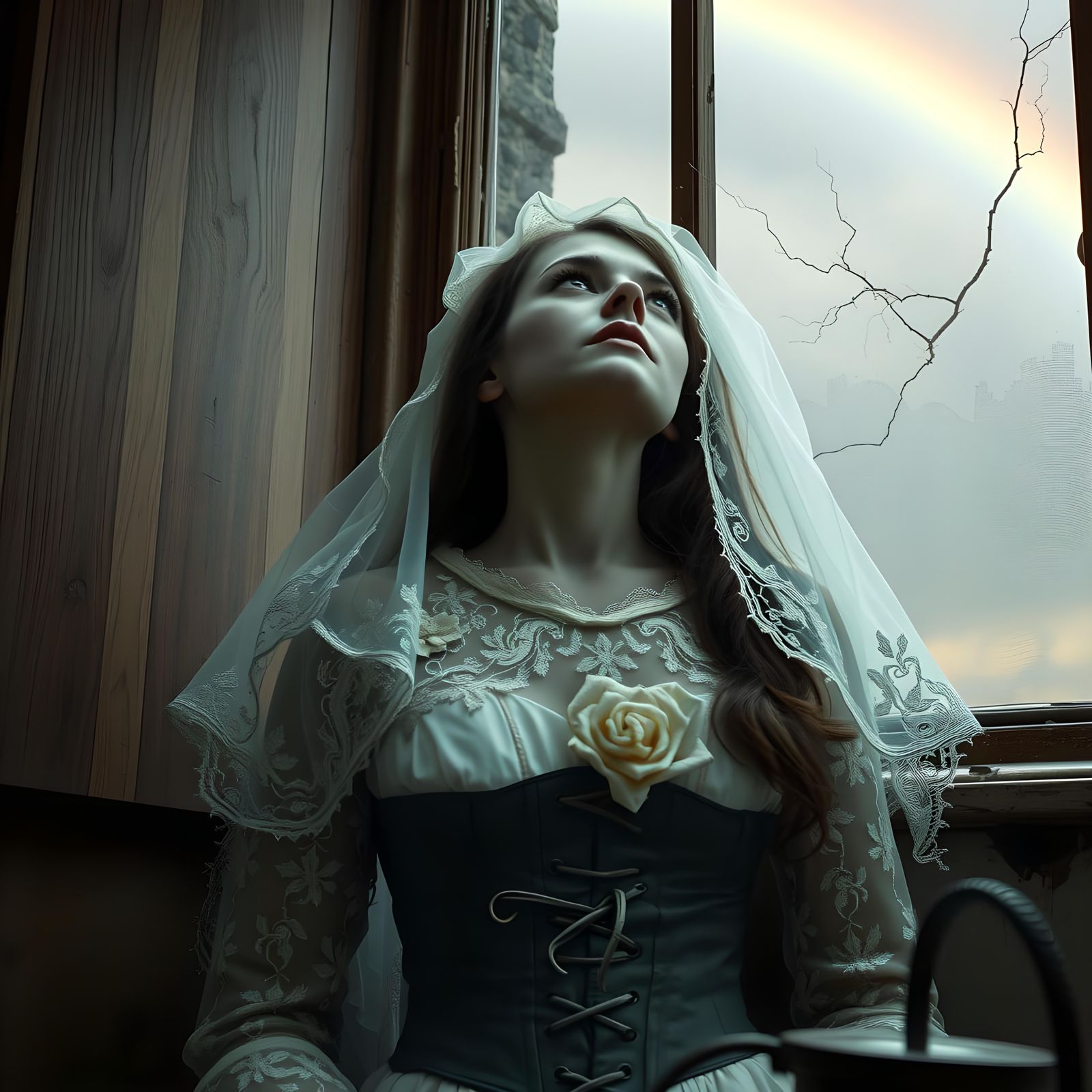 Ophelia Beneath the Window: A Dark Romantic Vision