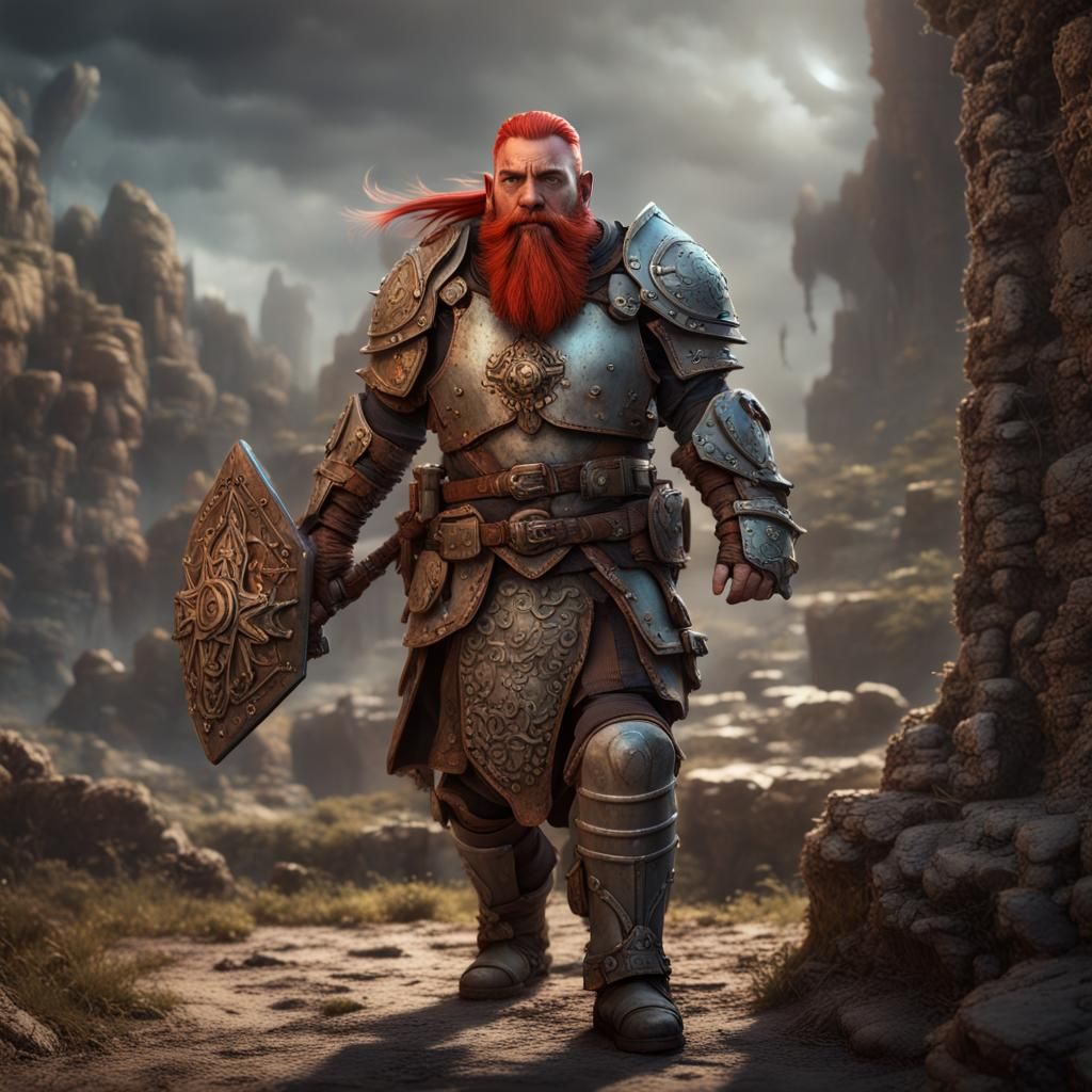 Dwarf War Cleric in Full Plate Armor
