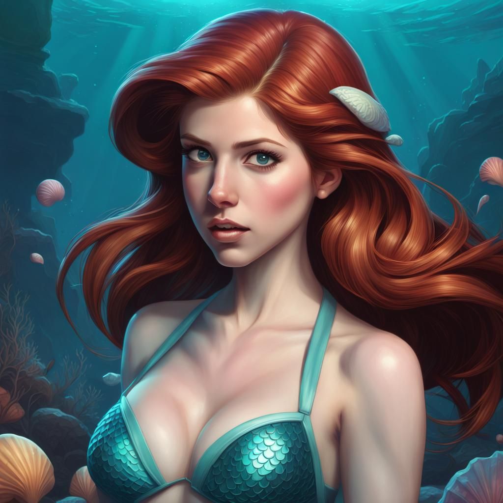 Redhead Mermaid in Bruce Timm Style