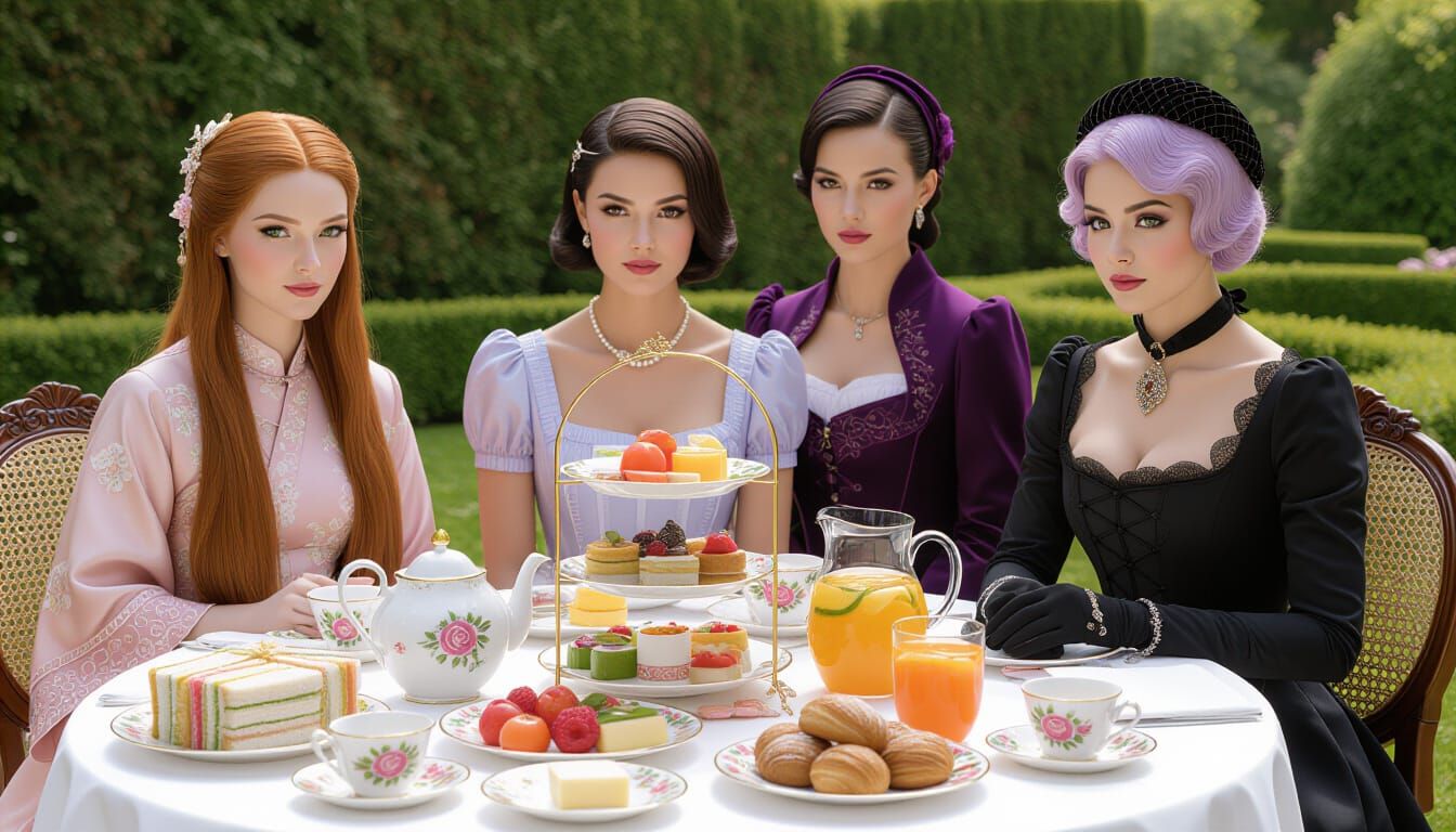 Elegant Summer Garden Party in Hyperrealism