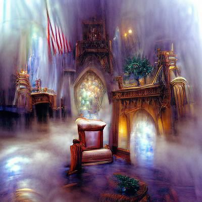 Magical Castle Throne Room in Ethereal Fantasy Style