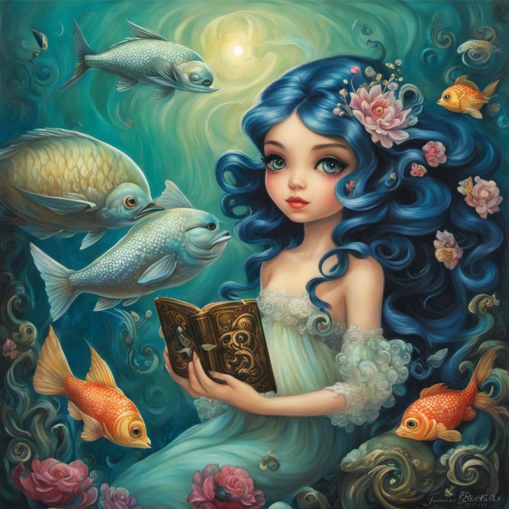 Nereid Selfie in Gothic Fantasy Art Style