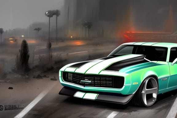 Evil '71 Camaro: Dark Fantasy Concept Art