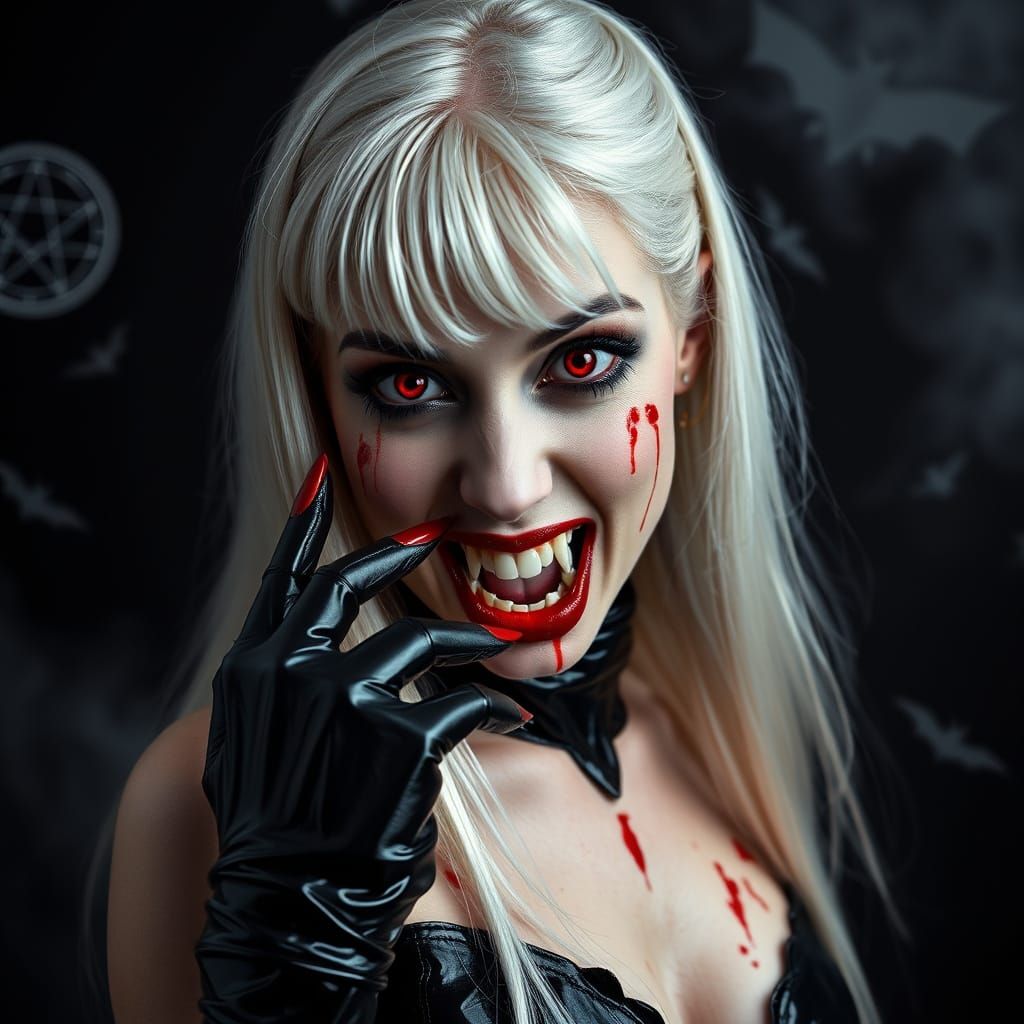 Sultry Swedish Vampire Goddess in High-Contrast Black Latex ...