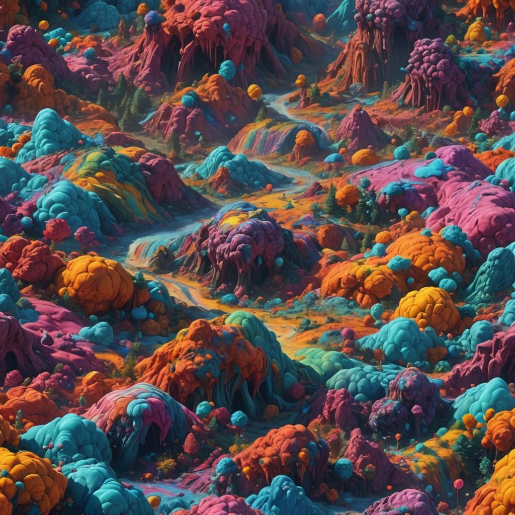 Fantastical Tie-Dye Pop Art in Deep Color